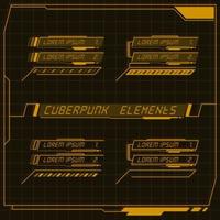 panneau de commande futuriste scifi collection d'éléments hud gui vr ui design style rétro cyberpunk. vecteur