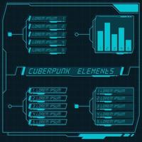 panneau de commande futuriste scifi collection d'éléments hud gui vr ui design style rétro cyberpunk. vecteur