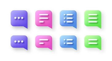 icône de bulle de dialogue 3d, illustration vectorielle, bulle de dialogue de communication. vecteur