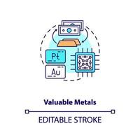 icône de concept de métaux précieux vecteur