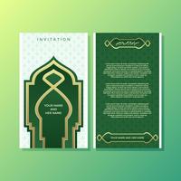 Modèle de modèle d'invitation de style islamique vert