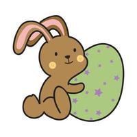 mignonne et marrant lapin lapin avec Pâques œuf. lapin Pâques illustration. vecteur