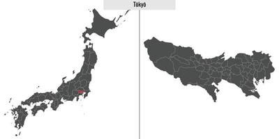 carte Préfecture de Japon vecteur