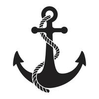 ancre corde vecteur logo icône barre nautique maritime bateau illustration symbole