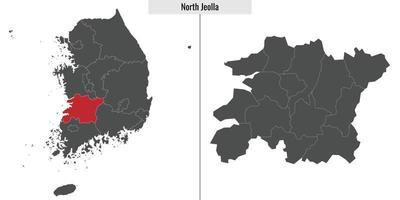 carte Etat de Sud Corée vecteur