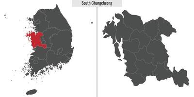 carte Etat de Sud Corée vecteur