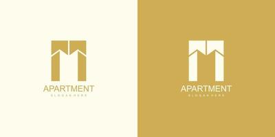 bâtiment logo conception avec minimaliste idée, réel domaine, appartement, maison vecteur