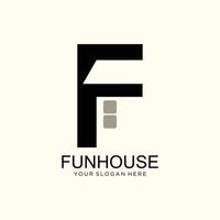 lettre F maison logo dessins inspiration isolé sur blanc Contexte vecteur