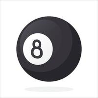 Boule de billard noire numéro huit vecteur