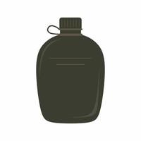 bouteille de sport nautique. illustration d'icône de cantine d'eau de l'armée dans un style design plat. engins de touristes. bouteille réutilisable de vecteur isolé sur fond blanc. réservoir d'eau, symbole de ballon