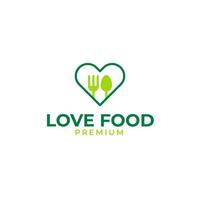 vecteur fourchette et cuillère avec l'amour logo conception illustration idée