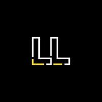 abstrait lettre ll logo conception avec ligne lien pour La technologie et numérique affaires entreprise. vecteur