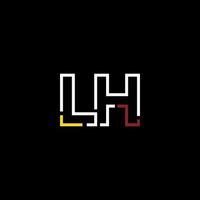 abstrait lettre lh logo conception avec ligne lien pour La technologie et numérique affaires entreprise. vecteur