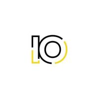 abstrait lettre io logo conception avec ligne lien pour La technologie et numérique affaires entreprise. vecteur