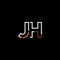 abstrait lettre jh logo conception avec ligne lien pour La technologie et numérique affaires entreprise. vecteur