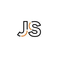 abstrait lettre js logo conception avec ligne lien pour La technologie et numérique affaires entreprise. vecteur