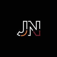 abstrait lettre Jn logo conception avec ligne lien pour La technologie et numérique affaires entreprise. vecteur