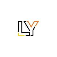 abstrait lettre ly logo conception avec ligne lien pour La technologie et numérique affaires entreprise. vecteur