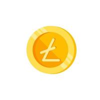 litecoin, pièce de monnaie, argent Couleur vecteur icône