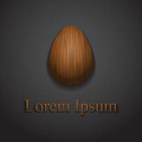 exemple de texte de logo oeuf de Pâques en bois créatif élégant vecteur
