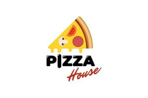 pizza house company branding modèle de conception de symbole créatif pour pizzeria café ou restaurant. insigne plat coloré de vecteur
