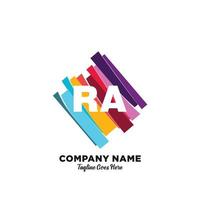 ra initiale logo avec coloré modèle vecteur. vecteur