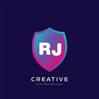 rj initiale logo avec coloré modèle vecteur