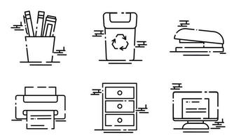 ensemble de différent coloré Bureau Provisions Icônes vecteur illustration