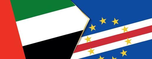 uni arabe émirats et cap verde drapeaux, deux vecteur drapeaux.