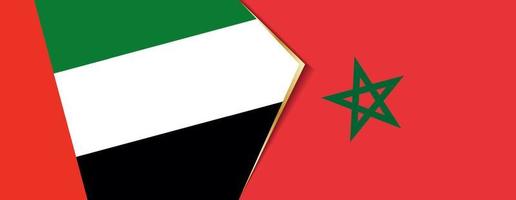 uni arabe émirats et Maroc drapeaux, deux vecteur drapeaux.