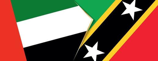 uni arabe émirats et Saint kitts et nevis drapeaux, deux vecteur drapeaux.