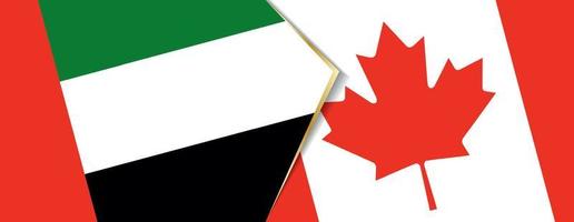 uni arabe émirats et Canada drapeaux, deux vecteur drapeaux.