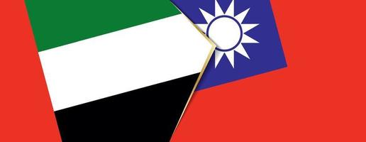 uni arabe émirats et Taïwan drapeaux, deux vecteur drapeaux.
