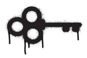 vaporisateur vaporisateur graffiti clé icône isolé sur blanc Contexte. graffiti fermer à clé icône avec vaporisateur sur noir vecteur
