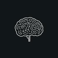 noir et blanc Humain cerveau logo vecteur