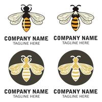 icône de conception d'illustrations de logo d'abeille vecteur