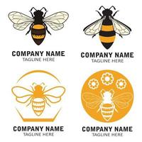 icône de conception d'illustrations de logo d'abeille vecteur