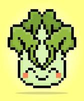 pixel 8 bit moutarde personnage. les plantes pour Jeu les atouts et traverser piqûre motifs dans vecteur illustrations.