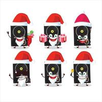 Père Noël claus émoticônes avec disque dur dessin animé personnage vecteur