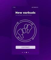 relier Nouveau écouteurs ui conception avec ligne icône, vecteur