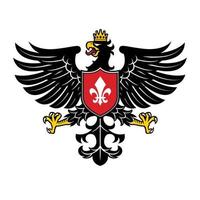 Aigle héraldique style avec couronne et Vide ruban vecteur