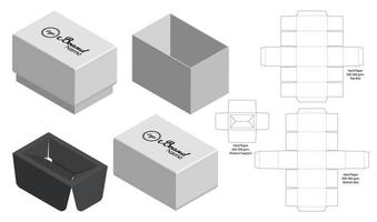 boîte d'emballage conception de modèle découpé. Maquette 3D vecteur