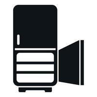 ouvert frigo congélateur icône Facile vecteur. Accueil travail vecteur