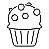 puce muffin icône contour vecteur. gâteau nourriture vecteur