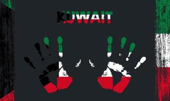 vecteur drapeau de Koweit avec une paume
