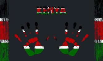vecteur drapeau de Kenya avec une paume