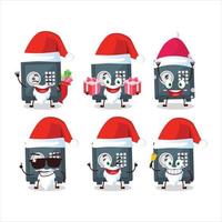Père Noël claus émoticônes avec sûr dépôt boîte dessin animé personnage vecteur