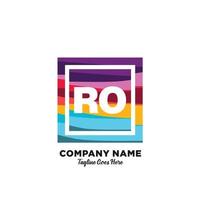 ro initiale logo avec coloré modèle vecteur. vecteur