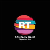 rt initiale logo avec coloré modèle vecteur. vecteur