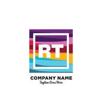 rt initiale logo avec coloré modèle vecteur. vecteur